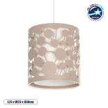 GloboStar® PETAL 203-0066 Μοντέρνο Κρεμαστό Φωτιστικό Καπέλο Μονόφωτο 1 x E27 IP20 Ροζ Πλαστικό - Μ23 x Π23 x Υ30cm