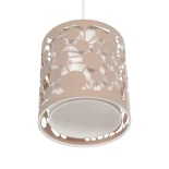 GloboStar® PETAL 203-0066 Μοντέρνο Κρεμαστό Φωτιστικό Καπέλο Μονόφωτο 1 x E27 IP20 Ροζ Πλαστικό - Μ23 x Π23 x Υ30cm