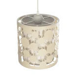 GloboStar® PETAL 203-0067 Μοντέρνο Κρεμαστό Φωτιστικό Καπέλο Μονόφωτο 1 x E27 IP20 Μπεζ Πλαστικό - Μ23 x Π23 x Υ30cm