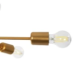 GloboStar® SPIDI 203-0114 Μοντέρνο Φωτιστικό Οροφής Πλέγμα Πολύφωτο 6 x E27 IP20 Ροζ Χρυσό Μέταλλο - Μ61 x Π61 x Υ37cm