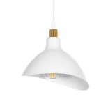 GLOBOSTAR® RIVE 203-0141 Μοντέρνο Κρεμαστό Φωτιστικό Οροφής με Ντουί 1 x E27 AC 220-240V IP20 - Λευκό & Χρυσό - Μ22 x Π20 x Υ22cm