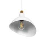 GLOBOSTAR® RIVE 203-0141 Μοντέρνο Κρεμαστό Φωτιστικό Οροφής με Ντουί 1 x E27 AC 220-240V IP20 - Λευκό & Χρυσό - Μ22 x Π20 x Υ22cm