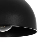 GloboStar® ΗUT 203-0145 Μοντέρνο Κρεμαστό Φωτιστικό Καμπάνα Μονόφωτο 1 x E27 IP20 Μάυρο με Χρυσό Πλαστικό - Μ18 x Π18 x Υ18cm