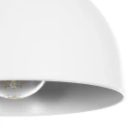 GloboStar® ΗUT 203-0147 Μοντέρνο Κρεμαστό Φωτιστικό Καμπάνα Μονόφωτο 1 x E27 IP20 Λευκό με Χρυσό Πλαστικό - Μ18 x Π18 x Υ18cm