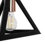 GloboStar® TRIANGLE 203-0161 Μοντέρνο Κρεμαστό Φωτιστικό Καμπάνα Μονόφωτο 1 x E27 IP20 Μάυρο με Χάλκινο Πλαστικό - Μ24 x Π24 x Υ22cm