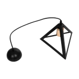 GloboStar® TRIANGLE 203-0161 Μοντέρνο Κρεμαστό Φωτιστικό Καμπάνα Μονόφωτο 1 x E27 IP20 Μάυρο με Χάλκινο Πλαστικό - Μ24 x Π24 x Υ22cm