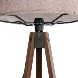 GloboStar® SAGA 204-0049 Μοντέρνο Eπιδαπέδιο Φωτιστικό Μονόφωτο 1 x E27 IP20 Καφέ Ξύλο με Ροζ  Ύφασμα - Μ38 x Π38 x Υ140cm