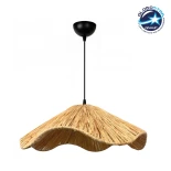 GLOBOSTAR® PAJERO 204-0177 Boho Κρεμαστό Φωτιστικό Οροφής Μονόφωτο 1 x E27 AC 220-240V IP20 Μπεζ - Μ50 x Π50 x Υ22cm