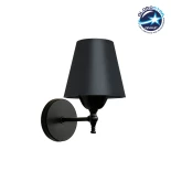 GloboStar® ELEGANTE 204-0185 Μοντέρνο Φωτιστικό Τοίχου Απλίκα Μονόφωτο 1 x E27 AC 220-240V IP20 Μαύρο - Μ14 x Π14 x Υ26cm