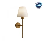 GloboStar® LING 204-0189 Μοντέρνο Φωτιστικό Τοίχου Απλίκα Μονόφωτο 1 x E27 AC 220-240V IP20 Μπεζ & Μαύρο - Μ13 x Π13 x Υ50cm