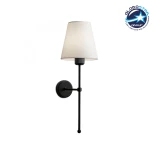 GloboStar® LING 204-0190 Μοντέρνο Φωτιστικό Τοίχου Απλίκα Μονόφωτο 1 x E27 AC 220-240V IP20 Μπεζ & Μαύρο - Μ13 x Π13 x Υ50cm