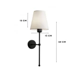 GloboStar® LING 204-0190 Μοντέρνο Φωτιστικό Τοίχου Απλίκα Μονόφωτο 1 x E27 AC 220-240V IP20 Μπεζ & Μαύρο - Μ13 x Π13 x Υ50cm