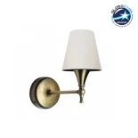 GloboStar® SUSE 204-0191 Μοντέρνο Φωτιστικό Τοίχου Απλίκα Μονόφωτο 1 x E27 AC 220-240V IP20 Μπεζ & Μπρούτζινο - Μ23 x Π13 x Υ21cm