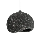 GloboStar® STONE 204-0194 Μοντέρνο Κρεμαστό Φωτιστικό Καμπάνα Μονόφωτο 1 x E27 IP20 Μαύρο Με Λευκό Πολυστερίνη με Ρητίνη - Μ35 x Π31 x Υ26cm