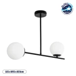 GLOBOSTAR® GLOBUS 201-0118 Μοντέρνο Φωτιστικό Οροφής με Ντουί 2 x E27 AC 220-240V IP20 - Μαύρο & Λευκό - Μ65 x Π15 x Υ60cm