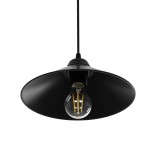 GLOBOSTAR® FONTE 203-0080 Μοντέρνο Κρεμαστό Φωτιστικό Οροφής με Ντουί 1 x E27 AC 220-240V IP20 - Μαύρο - Μ25.5 x Π25.5 x Υ10cm