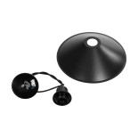 GloboStar® FERRO 203-0084 Μοντέρνο Κρεμαστό Φωτιστικό Καμπάνα Μονόφωτο 1 x E27 IP20 Μαύρο Πλαστικό - Μ30 x Π30 x Υ15cm