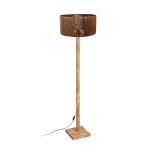GloboStar® HOLZ 203-0252 Μοντέρνο Επιδαπέδιο Φωτιστικό Μονόφωτο 1 x E27 IP20 Μπέζ Ξύλο - Μ30 x Π30 x Y140cm