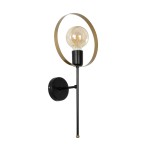 GLOBOSTAR® SOPA 201-0120 Μοντέρνο Φωτιστικό Τοίχου - Απλίκα με Ντουί 1 x E27 AC 220-240V IP20 - Μαύρο - Μ23 x Π15 x Υ51cm