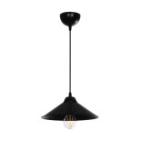 GLOBOSTAR® FONTE 203-0080 Μοντέρνο Κρεμαστό Φωτιστικό Οροφής με Ντουί 1 x E27 AC 220-240V IP20 - Μαύρο - Μ25.5 x Π25.5 x Υ10cm