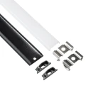 GLOBOSTAR® ALP-LINEAR CURBARIO 70804-1M Επιφανειακό Εύκαμπτο Προφίλ Αλουμινίου με Λευκό Γαλακτερό Πατητό Κάλυμμα για Ταινίες LED IP20 - Μαύρο - Μ100 x Π1.8 x Υ0.5cm