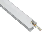 GLOBOSTAR® ALP-R-SHELF DODA 70814-1M Χωνευτό Προφίλ Αλουμινίου Ειδικό για Φωτισμό Ραφιού 18mm με Λευκό Γαλακτερό Πατητό Κάλυμμα για Ταινίες LED IP20 - Ασημί - Μ100 x Π1.5 x Υ2cm