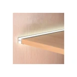 GLOBOSTAR® ALP-R-SHELF DODA 70814-1M Χωνευτό Προφίλ Αλουμινίου Ειδικό για Φωτισμό Ραφιού 18mm με Λευκό Γαλακτερό Πατητό Κάλυμμα για Ταινίες LED IP20 - Ασημί - Μ100 x Π1.5 x Υ2cm