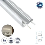 GLOBOSTAR® ALP-WALL-UPDOWN CONCEALED 70844-1M Επιφανειακό Προφίλ Αλουμινίου Ειδικό για Δημιουργία Κρυφού Φωτισμού Up & Down με Λευκό Γαλακτερό Πατητό Κάλυμμα για Ταινίες LED IP20 - Ασημί - Μ100 x Π5 x Υ1.7cm