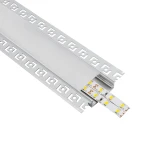 GLOBOSTAR® ALP-PLASTERIN GYPSO 70861-1M Χωνευτό Προφίλ Αλουμινίου Ειδικό για Γυψοσανίδα με Λευκό Γαλακτερό Πατητό Κάλυμμα για Ταινίες LED IP20 - Ασημί - Μ100 x Π7.8 x Υ1.4cm