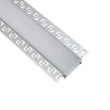 GLOBOSTAR® ALP-PLASTERIN GYPSO 70861-1M Χωνευτό Προφίλ Αλουμινίου Ειδικό για Γυψοσανίδα με Λευκό Γαλακτερό Πατητό Κάλυμμα για Ταινίες LED IP20 - Ασημί - Μ100 x Π7.8 x Υ1.4cm