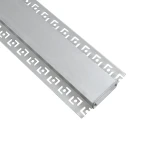 GLOBOSTAR® ALP-PLASTERIN GYPSO 70861-1M Χωνευτό Προφίλ Αλουμινίου Ειδικό για Γυψοσανίδα με Λευκό Γαλακτερό Πατητό Κάλυμμα για Ταινίες LED IP20 - Ασημί - Μ100 x Π7.8 x Υ1.4cm