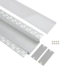 GLOBOSTAR® ALP-PLASTERIN GYPSO 70862-1M Χωνευτό Προφίλ Αλουμινίου Ειδικό για Γυψοσανίδα με Λευκό Γαλακτερό Πατητό Κάλυμμα για Ταινίες LED IP20 - Ασημί - Μ100 x Π8.8 x Υ2cm