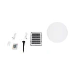 GLOBOSTAR® AQUAGLOW 71474 Μοντέρνο Φωτιστικό Κήπου Μπάλα με IR Ασύρματο Χειριστήριο LED 3W 240lm 360° DC 5V με USB-C με Ενσωματωμένο Φωτοβολταϊκό Panel 6V 1W & Επαναφορτιζόμενη Μπαταρία Li-ion 3.7V 2x18650 1400mAh Αδιάβροχο IP54 Πολύχρωμο RGBW Dimmable - 