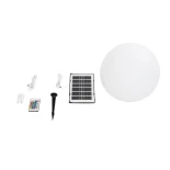 GLOBOSTAR® AQUAGLOW 71475 Μοντέρνο Φωτιστικό Κήπου Μπάλα με IR Ασύρματο Χειριστήριο LED 5W 400lm 360° DC 5V με USB-C με Ενσωματωμένο Φωτοβολταϊκό Panel 6V 1.5W & Επαναφορτιζόμενη Μπαταρία Li-ion 3.7V 3x18650 1800mAh Αδιάβροχο IP54 Πολύχρωμο RGBW Dimmable 