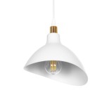 GLOBOSTAR® RIVE 203-0141 Μοντέρνο Κρεμαστό Φωτιστικό Οροφής με Ντουί 1 x E27 AC 220-240V IP20 - Λευκό & Χρυσό - Μ22 x Π20 x Υ22cm