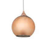 GloboStar® CANDELA 01309 Μοντέρνο Κρεμαστό Φωτιστικό Μπάλα Μονόφωτο 1 x E27 IP20 Χάλκινο Γυαλί - Μ15 x Π15 x Υ13cm