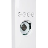 GLOBOSTAR® ZENTIME 76554 Μοντέρνο Επιτραπέζιο Φωτιστικό Γραφείου με Ασύρματη Φόρτιση 15W 3A & Ψηφιακό Ρολόι LED 3.5W 350lm 120° DC 5V με USB-C IP20 Ρυθμιζόμενο Λευκό CCT με Αφή 2700K/4500K/6000K Dimmable - Sanan SMD Chip - Λευκό- Μ19.5 x Π25 x Υ50cm - 2 Χ