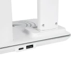 GLOBOSTAR® ZENTIME 76554 Μοντέρνο Επιτραπέζιο Φωτιστικό Γραφείου με Ασύρματη Φόρτιση 15W 3A & Ψηφιακό Ρολόι LED 3.5W 350lm 120° DC 5V με USB-C IP20 Ρυθμιζόμενο Λευκό CCT με Αφή 2700K/4500K/6000K Dimmable - Sanan SMD Chip - Λευκό- Μ19.5 x Π25 x Υ50cm - 2 Χ