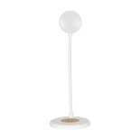 GLOBOSTAR® LUCORA 76555 Μοντέρνο Επιτραπέζιο Φωτιστικό Γραφείου με Ασύρματη Φόρτιση 10W 2A & 4W Bluetooth Ηχείο LED 3W 300lm 120° DC 5V με USB-C IP20 Ρυθμιζόμενο Λευκό CCT με Αφή 2700K/4500K/6000K Dimmable - Sanan SMD Chip - Λευκό - Μ12 x Π12 x Υ32cm - 2 