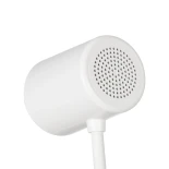 GLOBOSTAR® LUCORA 76555 Μοντέρνο Επιτραπέζιο Φωτιστικό Γραφείου με Ασύρματη Φόρτιση 10W 2A & 4W Bluetooth Ηχείο LED 3W 300lm 120° DC 5V με USB-C IP20 Ρυθμιζόμενο Λευκό CCT με Αφή 2700K/4500K/6000K Dimmable - Sanan SMD Chip - Λευκό - Μ12 x Π12 x Υ32cm - 2 