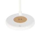 GLOBOSTAR® LUCORA 76555 Μοντέρνο Επιτραπέζιο Φωτιστικό Γραφείου με Ασύρματη Φόρτιση 10W 2A & 4W Bluetooth Ηχείο LED 3W 300lm 120° DC 5V με USB-C IP20 Ρυθμιζόμενο Λευκό CCT με Αφή 2700K/4500K/6000K Dimmable - Sanan SMD Chip - Λευκό - Μ12 x Π12 x Υ32cm - 2 
