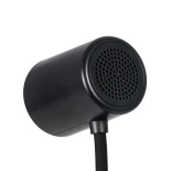 GLOBOSTAR® LUCORA 76556 Μοντέρνο Επιτραπέζιο Φωτιστικό Γραφείου με Ασύρματη Φόρτιση 10W 2A & 4W Bluetooth Ηχείο LED 3W 300lm 120° DC 5V με USB-C IP20 Ρυθμιζόμενο Λευκό CCT με Αφή 2700K/4500K/6000K Dimmable - Sanan SMD Chip - Μαύρο - Μ12 x Π12 x Υ32cm - 2 