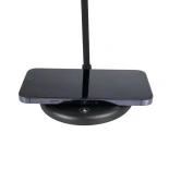 GLOBOSTAR® LUCORA 76556 Μοντέρνο Επιτραπέζιο Φωτιστικό Γραφείου με Ασύρματη Φόρτιση 10W 2A & 4W Bluetooth Ηχείο LED 3W 300lm 120° DC 5V με USB-C IP20 Ρυθμιζόμενο Λευκό CCT με Αφή 2700K/4500K/6000K Dimmable - Sanan SMD Chip - Μαύρο - Μ12 x Π12 x Υ32cm - 2 