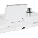 GLOBOSTAR® OLDY 76557 Μοντέρνο Επιτραπέζιο Φωτιστικό Γραφείου με Ασύρματη Φόρτιση 15W 3A, 5W Bluetooth Ηχείο & Ψηφιακό Ρολόι LED 3W 300lm 120° DC 5V με USB-C IP20 Ρυθμιζόμενο Λευκό CCT με Αφή 2700K/4500K/6000K Dimmable - Sanan SMD Chip - Λευκό - Μ13 x Π25