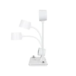 GLOBOSTAR® OLDY 76557 Μοντέρνο Επιτραπέζιο Φωτιστικό Γραφείου με Ασύρματη Φόρτιση 15W 3A, 5W Bluetooth Ηχείο & Ψηφιακό Ρολόι LED 3W 300lm 120° DC 5V με USB-C IP20 Ρυθμιζόμενο Λευκό CCT με Αφή 2700K/4500K/6000K Dimmable - Sanan SMD Chip - Λευκό - Μ13 x Π25