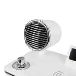 GLOBOSTAR® OLDY 76557 Μοντέρνο Επιτραπέζιο Φωτιστικό Γραφείου με Ασύρματη Φόρτιση 15W 3A, 5W Bluetooth Ηχείο & Ψηφιακό Ρολόι LED 3W 300lm 120° DC 5V με USB-C IP20 Ρυθμιζόμενο Λευκό CCT με Αφή 2700K/4500K/6000K Dimmable - Sanan SMD Chip - Λευκό - Μ13 x Π25