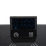 GLOBOSTAR® OLDY 76563 Μοντέρνο Επιτραπέζιο Φωτιστικό Γραφείου με Ασύρματη Φόρτιση 15W 3A, 5W Bluetooth Ηχείο & Ψηφιακό Ρολόι LED 3W 300lm 120° DC 5V με USB-C IP20 Ρυθμιζόμενο Λευκό CCT με Αφή 2700K/4500K/6000K Dimmable - Sanan SMD Chip - Μαύρο - Μ13 x Π25