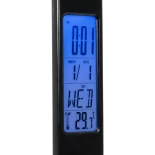 GLOBOSTAR® ZENTIME 76564 Μοντέρνο Επιτραπέζιο Φωτιστικό Γραφείου με Ασύρματη Φόρτιση 10W 2A & Ψηφιακό Ρολόι LED 3.5W 350lm 120° DC 5V με USB-C IP20 Ρυθμιζόμενο Λευκό CCT με Αφή 2700K/4500K/6000K Dimmable - Sanan SMD Chip - Μαύρο - Μ18 x Π12 x Υ40cm - 2 Χρ