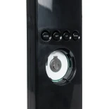 GLOBOSTAR® ZENTIME 76564 Μοντέρνο Επιτραπέζιο Φωτιστικό Γραφείου με Ασύρματη Φόρτιση 10W 2A & Ψηφιακό Ρολόι LED 3.5W 350lm 120° DC 5V με USB-C IP20 Ρυθμιζόμενο Λευκό CCT με Αφή 2700K/4500K/6000K Dimmable - Sanan SMD Chip - Μαύρο - Μ18 x Π12 x Υ40cm - 2 Χρ
