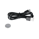 GLOBOSTAR® ZENTIME 76564 Μοντέρνο Επιτραπέζιο Φωτιστικό Γραφείου με Ασύρματη Φόρτιση 10W 2A & Ψηφιακό Ρολόι LED 3.5W 350lm 120° DC 5V με USB-C IP20 Ρυθμιζόμενο Λευκό CCT με Αφή 2700K/4500K/6000K Dimmable - Sanan SMD Chip - Μαύρο - Μ18 x Π12 x Υ40cm - 2 Χρ